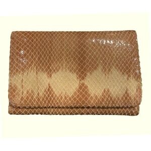 HOBO Tan and Cream Snakeskin Pattern Wallet